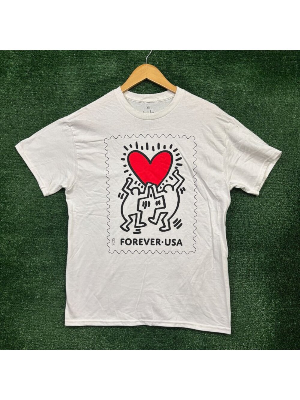 Keith Haring Art Forever USA Stamp T-Shirt Size Medium